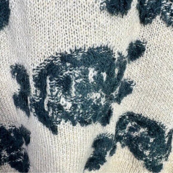 Anthropologie Distressed Floral Sweater Vneck Vest Size Large - Picture 9 of 16